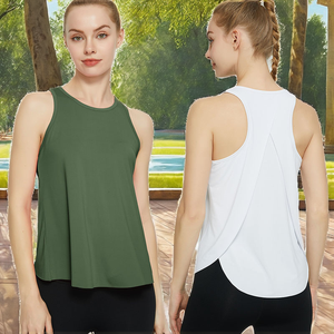 เสื้อกล้ามทรงหลวมสำหรับผู้หญิงเสื้อออกกำลังกายกีฬาวิ่งโยคะฟิตเนสพิมพ์ลายไร้รอยต่อ - Product Image 2