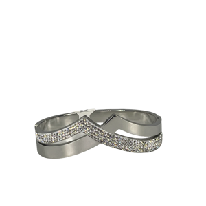 Stainless Steel Bangle With <b>Crystal</b> Inlay PVD Gold Plated Fashion <b>Bracelet</b> For Women - Product Image 1