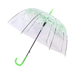 Custom <b>Pink</b> Sakura Flower Transparent Bubble Dome Umbrella POE <b>Canopy</b> for Rainy Day - Product Image 4