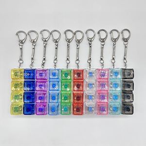 Porte-clés testeur de commutateurs de clavier 4 touches Mech Fidget, transparent, style Macaron, jouet clavier, cadeau promotionnel de fin d'année, boîte personnalisée, anti-stress de bureau - Product Image 3