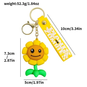 Mới đến cây VS Zombies <span class=keywords><strong>Keychain</strong></span> trò chơi Silicone cao su móc khóa cho túi trang trí - Product Image 5