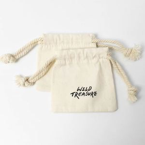 Wholesale Eco Organic Cotton <b>Drawstring</b> Bag Good Quality Custom Logo Muslin Cotton Gift Packaging <b>Pouch</b> - Product Image 3