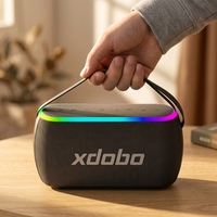 XDOBO X8 MINI II 30W Portable pour Enceinte 5.3 avec Audio Bidirectionnel, Étanchéité IPX5, Autonomie de 13H et Lumière LED pour Utilisation Extérieure