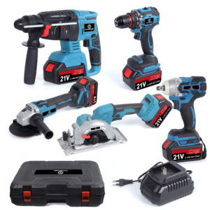 Bộ 5 cái công cụ điện Lithium điện búa khoan không chổi than Máy mài góc không dây cờ lê cưa tròn kết hợp bộ dụng cụ công cụ - Product Image 3