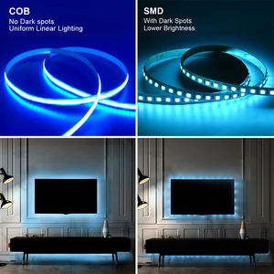 ไฟแถบ LED แบบยืดหยุ่น QMC ขายดี ไม่มีจุดแสง RGB ปรับความสว่างได้ 12v 24v 10มม. 8มม. 576leds/<span class=keywords><strong>m</strong></span> FCOB LED Tape Flexible RGB Cob Led Strip Light - Product Image 4