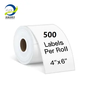 Vente d'usine 4x6 pouces Direct étiquette d'expédition vierge rouleau code à barres A6 imprimante papier autocollant thermique 100x150mm autocollant de feuille de route