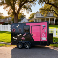 Remorque de toilettage pour chiens polyvalente pour animaux de compagnie, salon mobile multifonction adapté à toutes les tailles et races de chiens