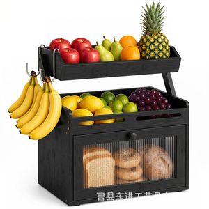 Étagère de rangement pour fruits et légumes Eastward Advance à 3 niveaux avec crochet pour bananes, boîte à pain, organisateur de comptoir de cuisine - Product Image 1