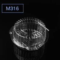 Emballage à clapet rond en plastique PET fruits couche de mousse jetable gâteau hamburger pain emballage boîte M312 314 316 318