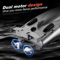 2,4G RC-Boot 30KM/H Hochgeschwindigkeits-Doppelmotor 2CH Wasserdichtes Ferngesteuertes Rennboot Spielzeug - 20 Minuten Akkulaufzeit für Kinder & Erwachsene