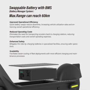 Scooter électrique <span class=keywords><strong>de</strong></span> partage en location, en alliage d'aluminium, avec contrôle par application GPS, 4G, IOT, étanche, batterie amovible, certifié CE, OEM - Product Image 3