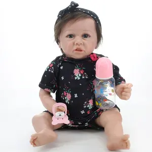Lifereborn küçük Bonnie bebek giyen çiçek elbise ile saç bandı, porselen bebek yumuşak silikon vinil bebek bebek kız