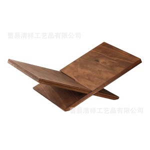 Wooden <b>Bookshelf</b> Desktop Organizer Brown Cross Shape Single Layer For Home Study Hotel Decoration - Product Image 1
