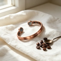 Bracelet ouvert en cuivre pur style vintage Sland, bracelet thérapeutique magnétique en cuivre rouge, ajustable, cadeau santé pour hommes et femmes