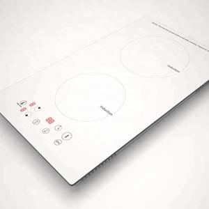 Table de cuisson à induction en verre céramique blanc, deux zones de cuisson, appareil de cuisson multifonctionnel pour la cuisine - Product Image 1