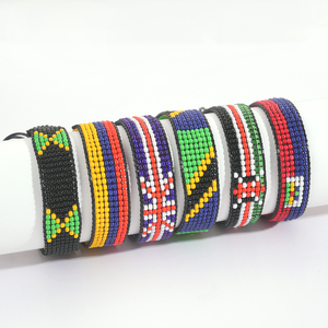 New Drop Shipping Bán Buôn Handmade Có Thể Điều Chỉnh Quốc Gia Cờ Cổ Điển Miyuki Thủy Tinh Đính Cườm Vòng Đeo Tay-Unisex Quà Tặng Đồ Trang Sức - Product Image 1