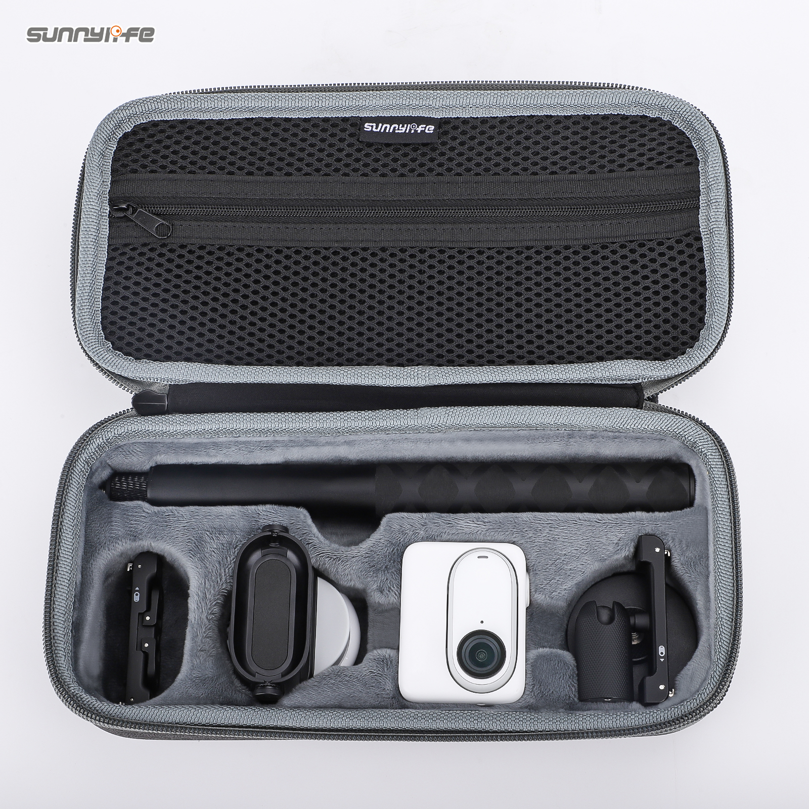 Custodia Da Viaggio Rigida Sunnylife Per Insta360 ONE X/X2, Borsa Porta Accessori, Grande Capacità, Nero, 320x180x69mm