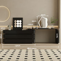 Table de maquillage moderne noire avec tiroir intégré, style italien, miroir éclairé écologique, bois massif haut de gamme