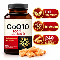 Complément Alimentaire Premium CoQ10 400mg avec Oméga 3, 240 Capsules Végétariennes pour une Nutrition Quotidienne