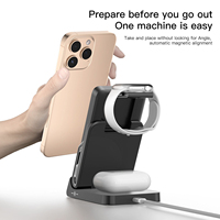 Chargeur sans fil magnétique pliable, station de charge 3 en 1 pour Apple, batterie externe sans fil 10000mAh pour iPhone