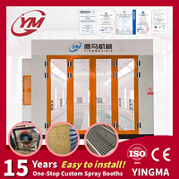 Cabina de Pintura Automotriz Premium de 4 Puertas con Aislamiento de Lana de Roca, Ventilador Centrífugo y Certificación CE