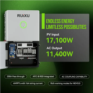 Convertisseur hybride à phase divisée RUiXU |   <span class=keywords><strong>Entrée</strong></span> PV 120V |   RX-12K |   Certifié UL1741 |   Batterie au plomb-acide/LiFePO4 |   97,6% <span class=keywords><strong>d</strong></span>'efficacité - Product Image 5