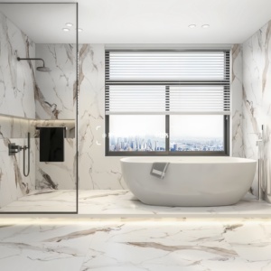 Azulejo de Pared de Piedra Blanca de Lujo para Diseño Moderno para Sala de Estar, Bar, KTV, Baño, Apartamentos, Villas, Compatible con 918 - Product Image 3