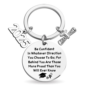 Ý tưởng sản phẩm mới <span class=keywords><strong>2025</strong></span> tốt nghiệp lưu niệm <span class=keywords><strong>Keychain</strong></span> thép không gỉ đầy cảm hứng <span class=keywords><strong>Keychain</strong></span> quyến rũ Móc chìa khóa cho món quà - Product Image 4