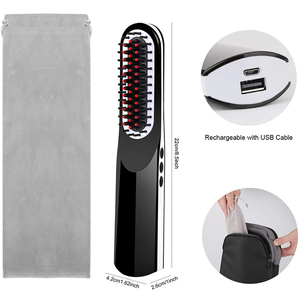 Venta al por mayor de pelo de los hombres sin cable portátil Styler USB recargable pantalla LCD de hierro plano Mini cepillo de <span class=keywords><strong>barba</strong></span> para alisar la <span class=keywords><strong>barba</strong></span> - Product Image 6