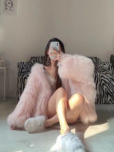2024 nueva chaqueta gruesa de piel recortada de zorro con Capucha de punto abrigo de piel de zorro genuino para mujeres damas - Product Image 5