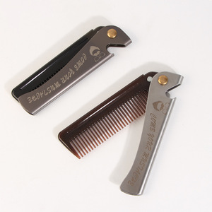 Tùy Chỉnh Mens Nhỏ Linh Hoạt Nhựa Detangling Tóc Bàn Chải Tạo Kiểu Tóc Gấp Râu Ép Lược - Product Image 2