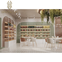 Service de conception de pâtisserie écologique entièrement personnalisé style brutaliste, vitrine à gâteaux moderne pour boulangerie, décoration intérieure, poudre