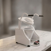Chaise de transfert élévatrice Ucom UC-TL-18-A1 Classe II pour soins aux personnes âgées - Commode de douche et de toilette pliable avec assistance indépendante pour la marche