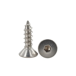 Tornillo autorroscante de cabeza avellanada de acero inoxidable 304 M2 M2.3 M3 M6, hexagonal externo, para madera, métrico, clase 12.9, pasivado - Product Image 1