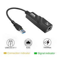 Adaptador de Red Gigabit Ethernet LAN RJ45 Externo USB 3.0, Convertidor de Tarjeta de Red con Cable de 1000 Mbps