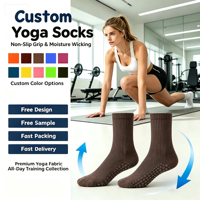 Chaussettes de sport, yoga et pilates pour femmes, en fibre de bambou, respirantes, antidérapantes, écologiques, tricotées, avec logo personnalisé, marque privée