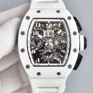 Reloj Mecánico Deportivo de Lujo para Hombre, Edición Limitada 011, Correa de Caucho y Cerámica Azul, Esfera Esqueleto, Cronógrafo - Product Image 6