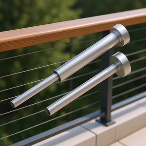 Kit de garde-corps en câble en acier inoxydable T316, 1/8 pouce, argenté, pour bois et métal, modèle D0100H53SYP - Product Image 2