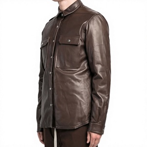 Camisas de Cuero con Botones para Hombre, Tallas Grandes, Invierno, Alta Calidad, Cómodas, Diseño Transpirable, Venta al Por Mayor - Product Image 3