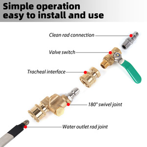 Varilla de limpieza de radiador de 60 cm, conector de doble propósito para agua y gas, válvula de junta giratoria para camiones grandes - Product Image 4