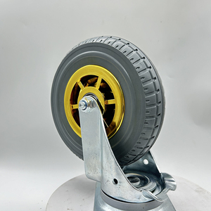 VIMA Black 6 Inch Swivel Caster Wheel Iron Rubber PP 200kg Load Capacity <b>Double</b> Ball Bearing Galvanized Surface for Waste <b>Bin</b> - Product Image 2