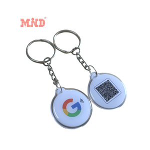 Smart NFC RFID Chip <strong>QR</strong> <strong>Code</strong> Epoxy Resin Tag Custom Logo Social Media NFC Keychain - Product Image 3