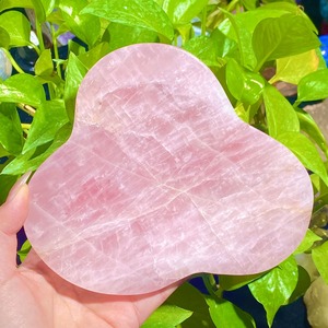 Cuencos de Cristal Natural para Postre, Artesanías de Cristal, Plato de Piedra de <span class=keywords><strong>Cuarzo</strong></span> <span class=keywords><strong>Rosa</strong></span> Natural para Purificación - Product Image 5