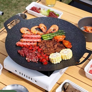 Hot Bán Không Dính Hàn Quốc Nướng BBQ Vỉ Nướng Tấm Vòng Đúc Nướng Tấm Hàn Quốc Nướng Pan Với Đôi Xử Lý - Product Image 1