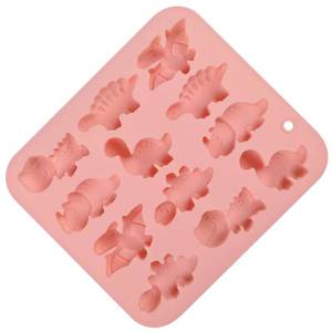 Molde de Silicona para Pastel con Forma de Dinosaurio 3D de 12 Cavidades, Antiadherente, Libre de BPA, Platino LFGB, de la Fábrica MUYULINS - Product Image 3