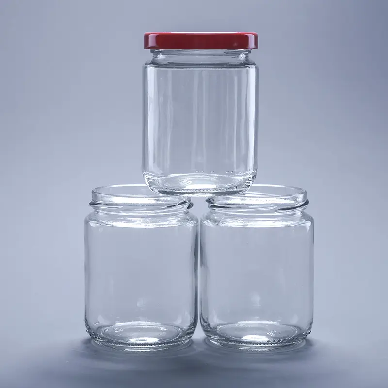 220ml Glass Sauce Bottle Glass Pickle Jam Jar Pickled Vegetables Pepper Sealed Canned Pickles Grain Storage Jar