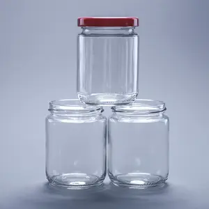 220ml Glass Sauce Bottle Glass Pickle Jam Jar Pickled Vegetables Pepper Sealed Canned Pickles Grain Storage Jar