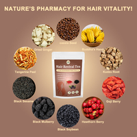 Thé aux herbes naturelles OEM/ODM pour la revitalisation des cheveux, boisson aux herbes mélangées de qualité supérieure pour nourrir le cuir chevelu et maintenir des cheveux sains