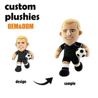 Peluche personnalisée de joueur de football, mascotte d'équipe sportive, jouet en peluche, souvenir de tournoi, cadeau en peluche personnalisé