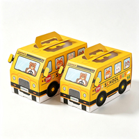 Maßgefertigte Schulbus-förmige Pappschachtel Tragbare Auto-förmige Papier-Geschenkbox mit Griff Kinder-Schreibwaren Süßigkeiten-Verpackungsbox